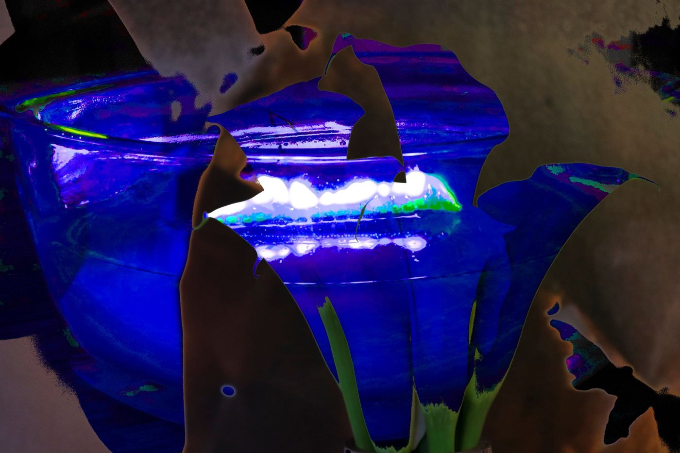 קולאז' נר כחול 00-0010