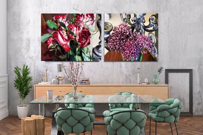 פמוט 0256 -76 וורדים באדום 52-8224