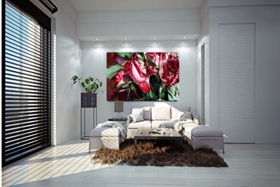 וורדים באדום בסלון לבן 0277 -76