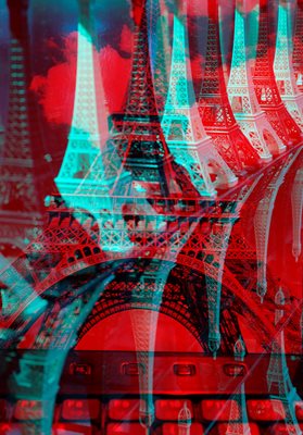 קולאז' אייפל עם מחשב בגוון אדום 00-0010