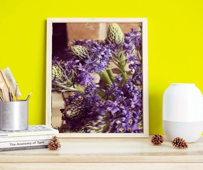 פינת עבודה עם פרחים כחולים 2050 -57