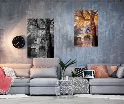 קולז' זוג עם עץ בשלכת -0033 00