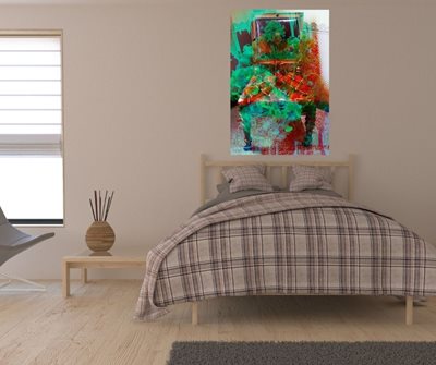 קולז' כיסא בארמון עם פרחים טורקיז 00-0046