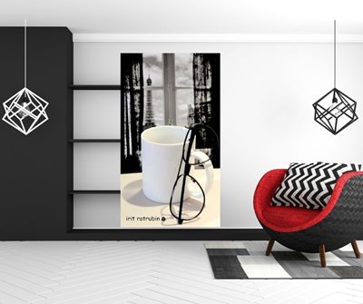 כוס עם משקפיים שחור לבן 3876 -1