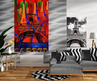 קולאז' אייפל עם מחשב בכחול 0016 - 00