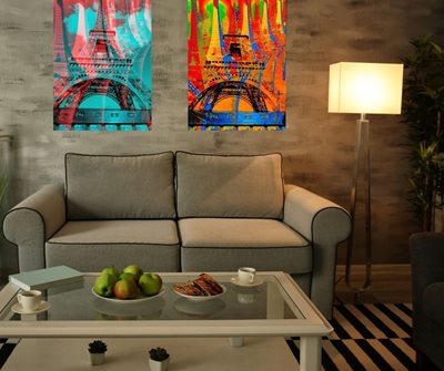 קולאז' אייפל בטורקיז 00-0022 וצהוב00-0017