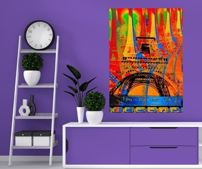 קולז' מגדל אייפל עם מחשב בצהוב 0017 -00