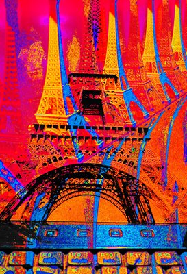 קולאז' אייפל עם מחשב בפוקסיה 0011- 00