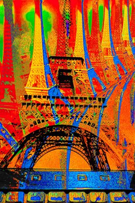 קולאז' אייפל עם מחשב בגוון צהוב 0017 -00