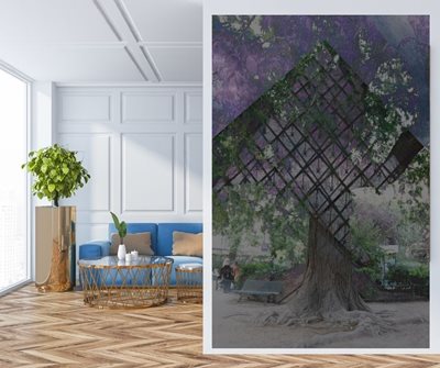 קולאז' עץ פורש ידיים ופירמידה 00-0047A