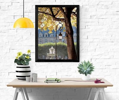 עץ בשדרה עם פנס ויונה וגגות פריס 3011 -11