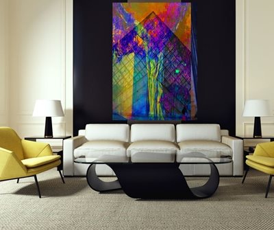 קולאז' עץ פורש ידיים ופירמידה 0066 -00