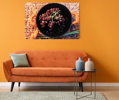 אשכולות ענבים שחורים בסיר כתום 9531 -63