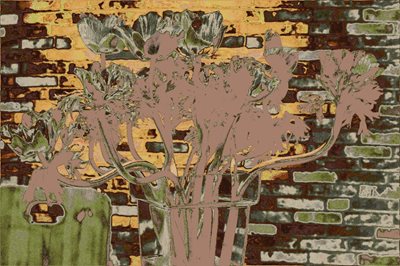 קולאז' פרחים ועץ 00-0089