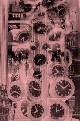 קולאז' שעונים בארמון סגול שחור 00-111 L