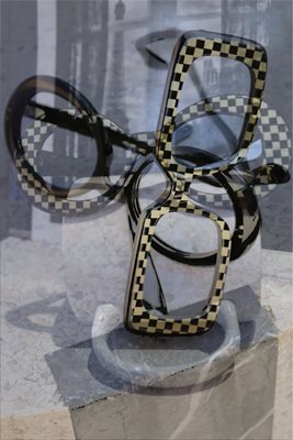 משקפיים משבצות עם כוס 00153