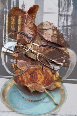 משקפיים וינטג' ספל טורקיז ויויד לייט 00211