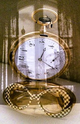 משקפיים וינטג' ושעון סבא 00235