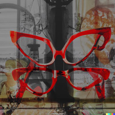 קולאג' דיגיטאלי משקפיים וינטג'