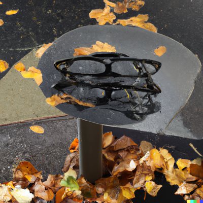 משקפיים וינטג' ועלי שלכת .