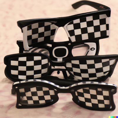 משקפיים וינטג' רואים שחור לבן