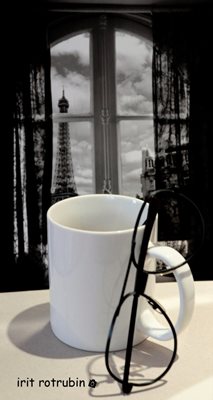 מגדל אייפל מול החלון עם משקפיים 3876 -1