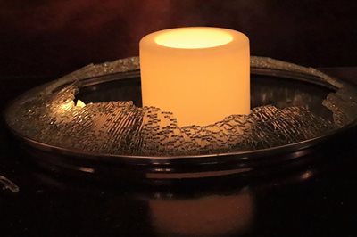 כלי סדוק עם נר 9680 - 47