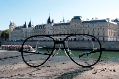 משקפיים טייס שחור לבן מול ארמון 3119- 1