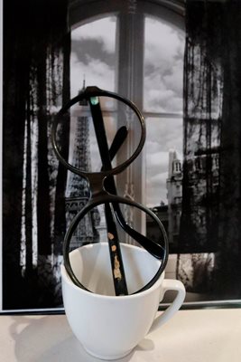 אייפל מול חלון עם משקפיים עגולות 5024 -1